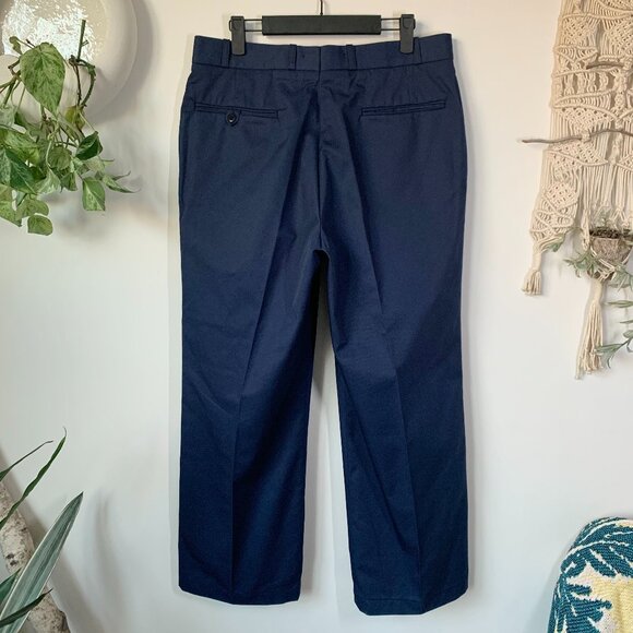Vintage Aero Mode ALTERED Minimalist Elevated Dress Pants Navy Blue Pleated - Picture 5 of 16